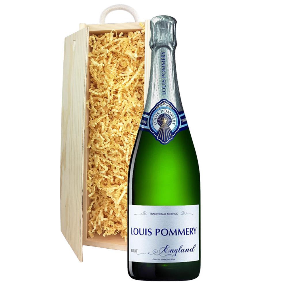 Louis Pommery 75cl Brut England In Wooden Sliding Lid Gift Box